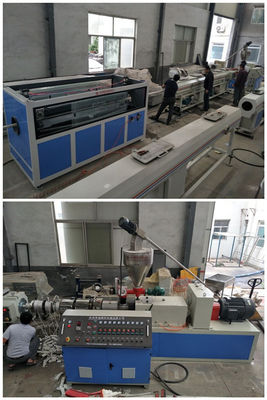 PLC ควบคุมท่อพลาสติก Extrusion Line เครื่องตัดท่อ PVC อัตโนมัติ
